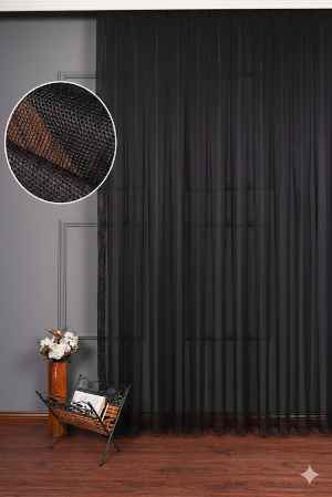 Siyah Grek Düz Tül Perde