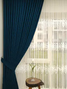 Petrol Yeşil Düz Sade Fon Perde Dökümlü ( Dökümlü Fon- Yeşil Koyu Yeşil-petrol Mavisi