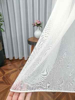 Mutfak - Özel Bambu Keten Tül Perde- Ekru