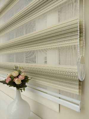 Salon Zebra Perde - Vizon Degrade Geçişli Plise Zebra Perde 2021 Elit- Krem