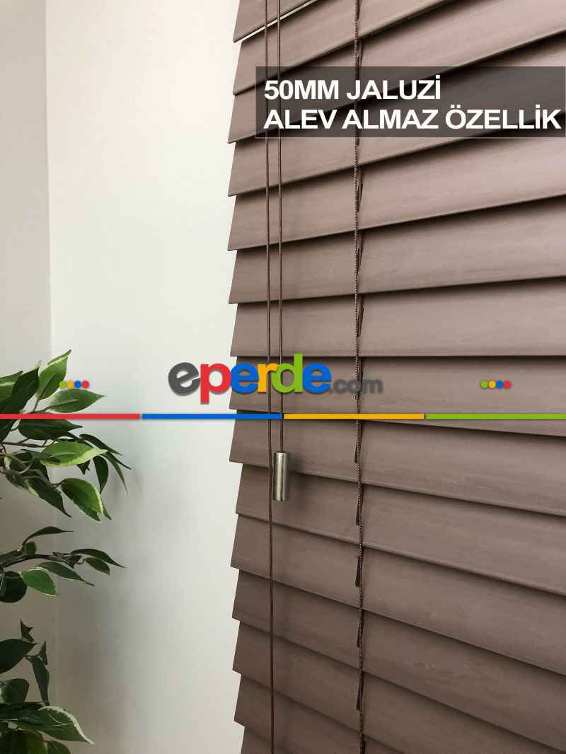 Mutfak Ahşap Jaluzi Perde- Vizon Rengi