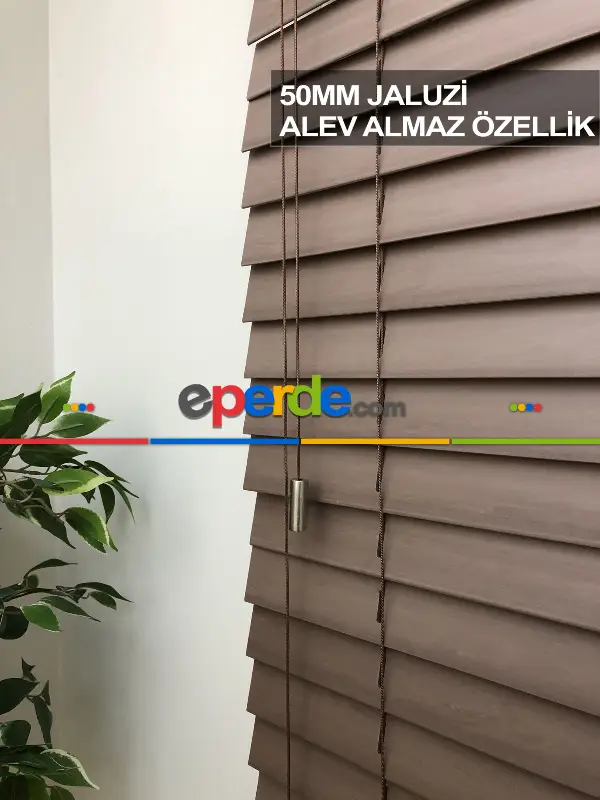 Mutfak Ahşap Jaluzi Perde- Vizon Rengi