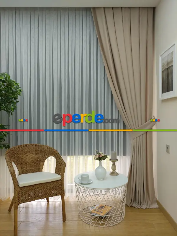 Soft Fon Perde- Bej Krem