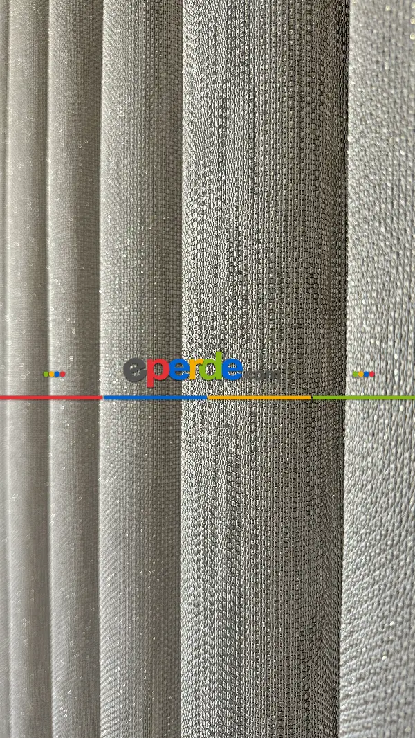 Salon - Gold Altın Keten Gümüş Simli Tül Perde - Ağır Gramajlı Premium