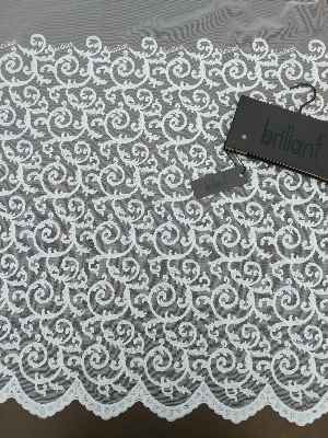 Yeni Seri Duble Etek Nakış İşlemeli Tül Perde Brillant- Ekru