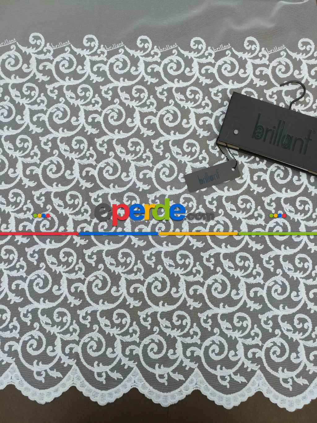 Yeni Seri Duble Etek Nakış İşlemeli Tül Perde Brillant- Ekru