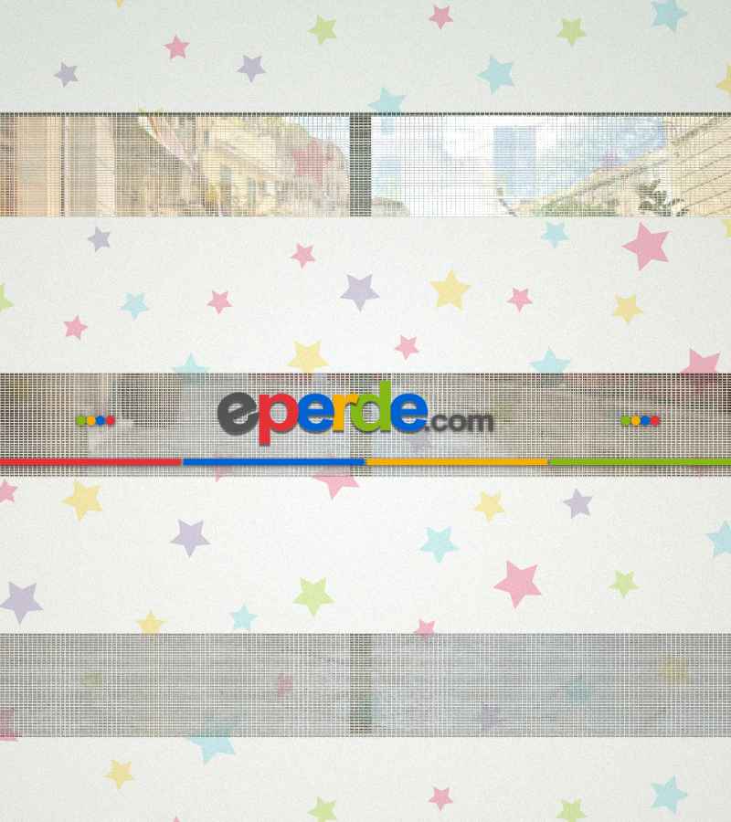 Yıldız Desenli Baskılı Zebra Perde- Çok Renkli