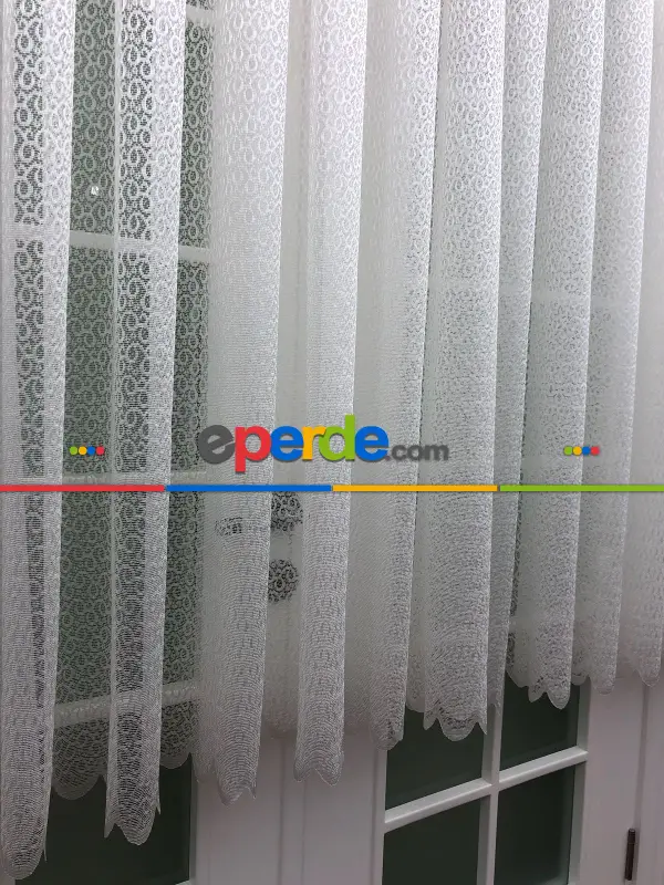 Örme Dokulu Tül Perde- Ekru