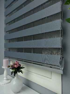 Salon - Perle Home Düz Zebra Perde Antrasit