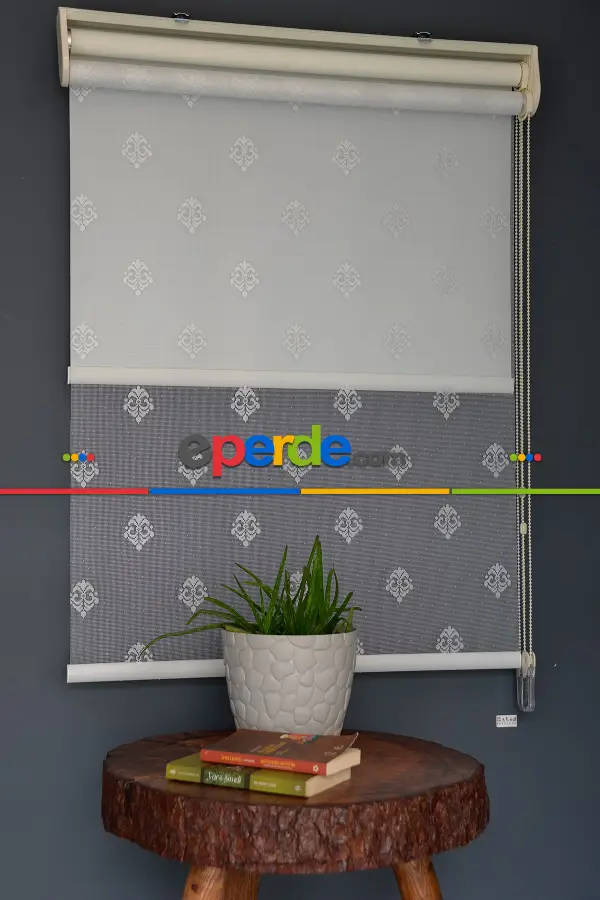 Halim Perdesan Dacuz-95 Beyaz Renk Etekli Veya Eteksiz Çift Mekanizmalı Tül Stor Perde