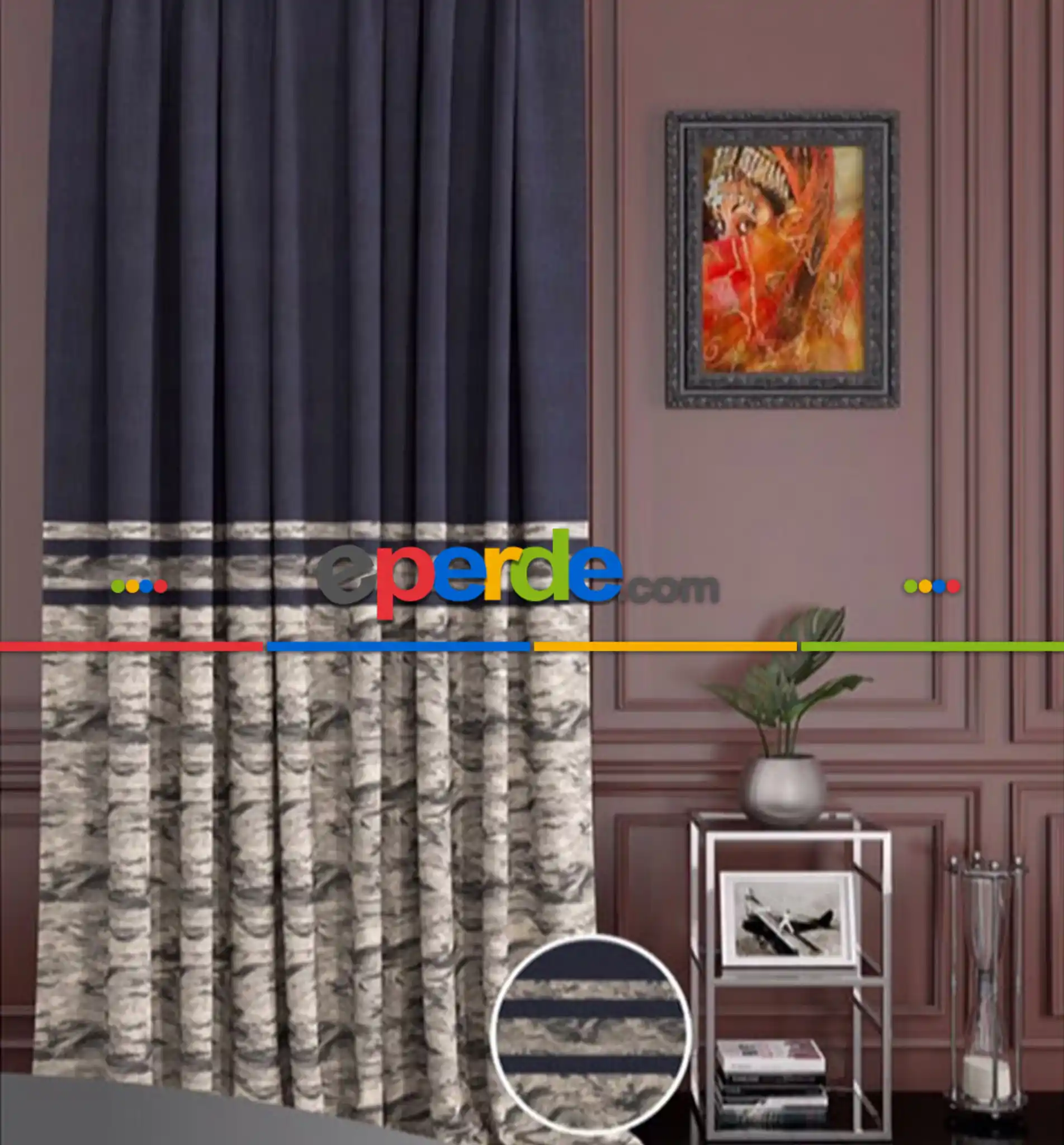 Taç Marka, Lacivert Pano Fon Perde, Adet Fiyatıdır, İstediğiniz Boy Ölçüsünde Dikilir, Eni 70 İla 100cm Arası Seçenekler, Sık Piledir 70cm X 290cm 