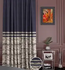 Taç Marka, Lacivert Pano Fon Perde, Adet Fiyatıdır, İstediğiniz Boy Ölçüsünde Dikilir, Eni 70 İla 100cm Arası Seçenekler, Sık Piledir 70cm X 290cm 