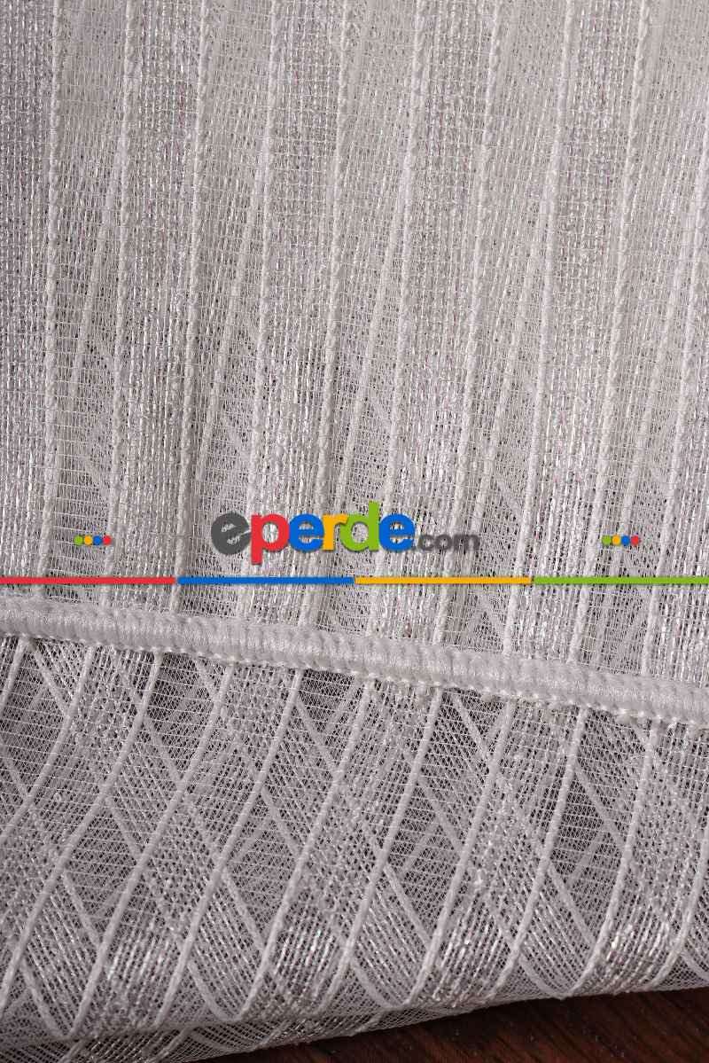 Salon Tül Modelleri - Şerit Keten Armür Düz Tül Perde Akdz 1028