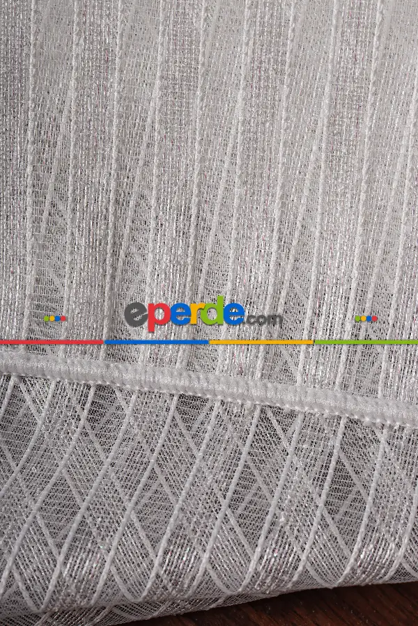 Salon Tül Modelleri - Şerit Keten Armür Düz Tül Perde Akdz 1028