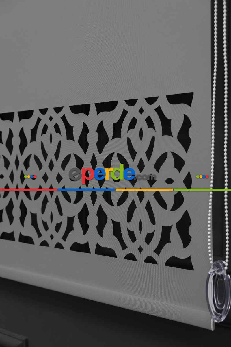 Açık Gri Renk Lazer Kesim Mat Stor Perde (ister Düz - İster Lazer Kesimli Satın Alın)