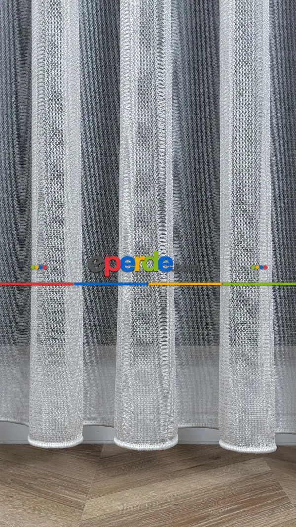 Yatak Odası - Açık Gri Amerikan Pile Tül Perde, 6 Farklı Renk Seçeneği, Ağır Gramajlı Premium Seri Kurşunlu Tül