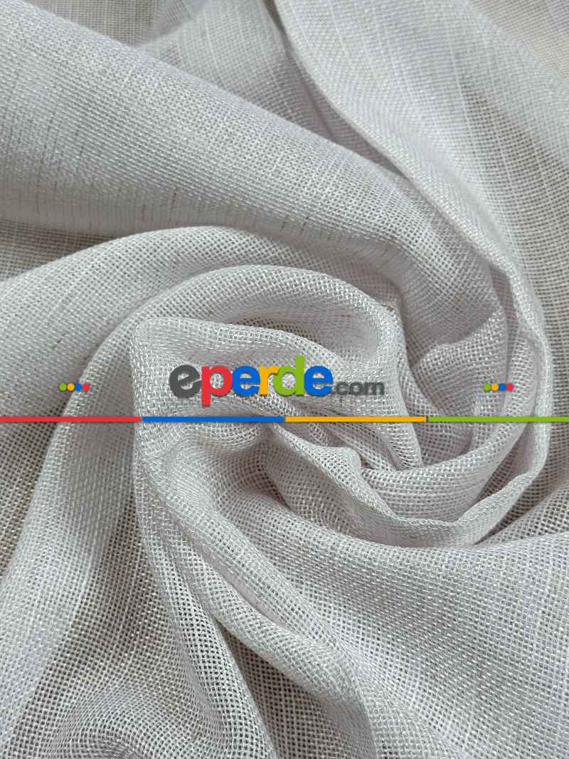 Etek Ucu Damask Nakışlı Düz Tül Perde, Özel Dokuma Premium Seri