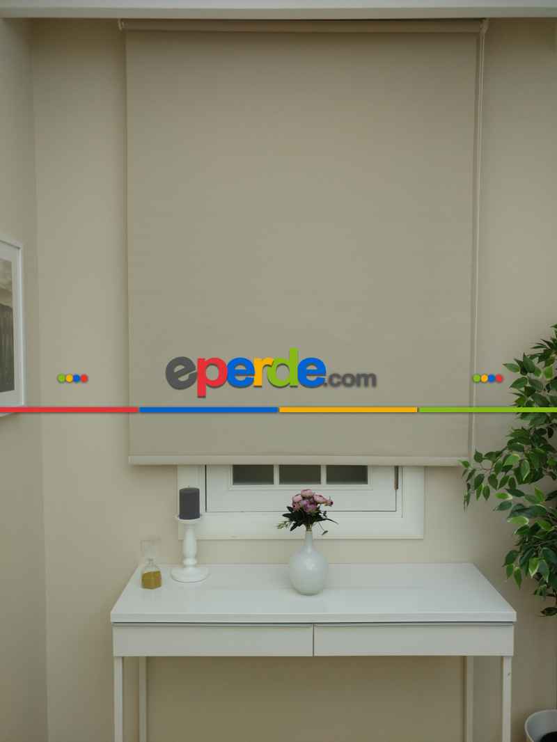 Oturma Odası Stor Perde - Stor Perde Panama Mat Serisi (pvc Kaplama) Kalın Dokulu- Bej