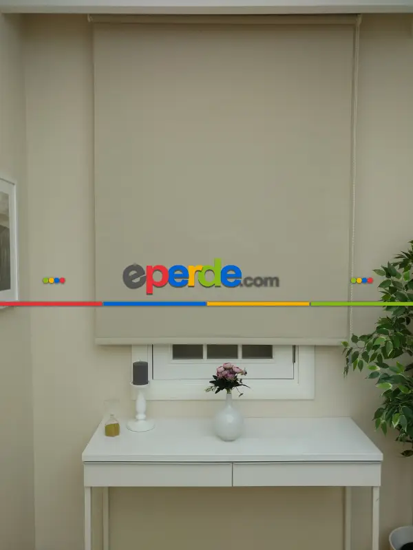 Salon Stor Perde - Stor Perde Panama Mat Serisi (pvc Kaplama) Kalın Dokulu- Bej