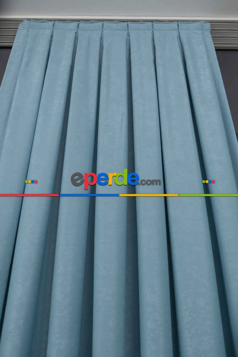 Salon - Soft Fon Perde Mint Yeşili Dökümlü En - Mint