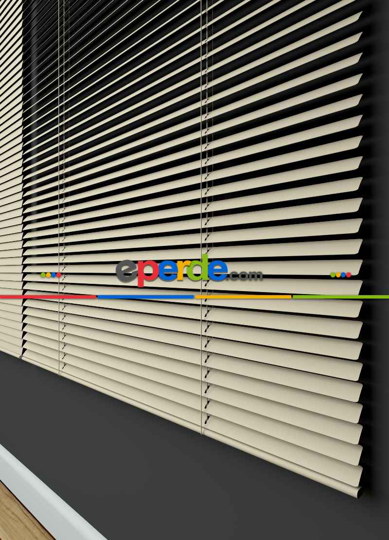 Mutfak - 1. Kalite Krem- Alüminyum Jaluzi Perde - 25mm Kalınlığında