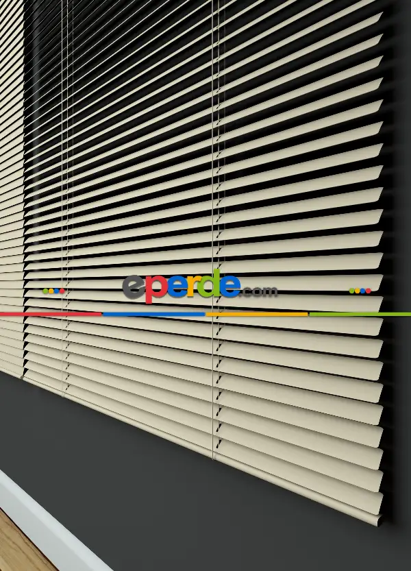 Mutfak - 1. Kalite Krem- Alüminyum Jaluzi Perde - 25mm Kalınlığında