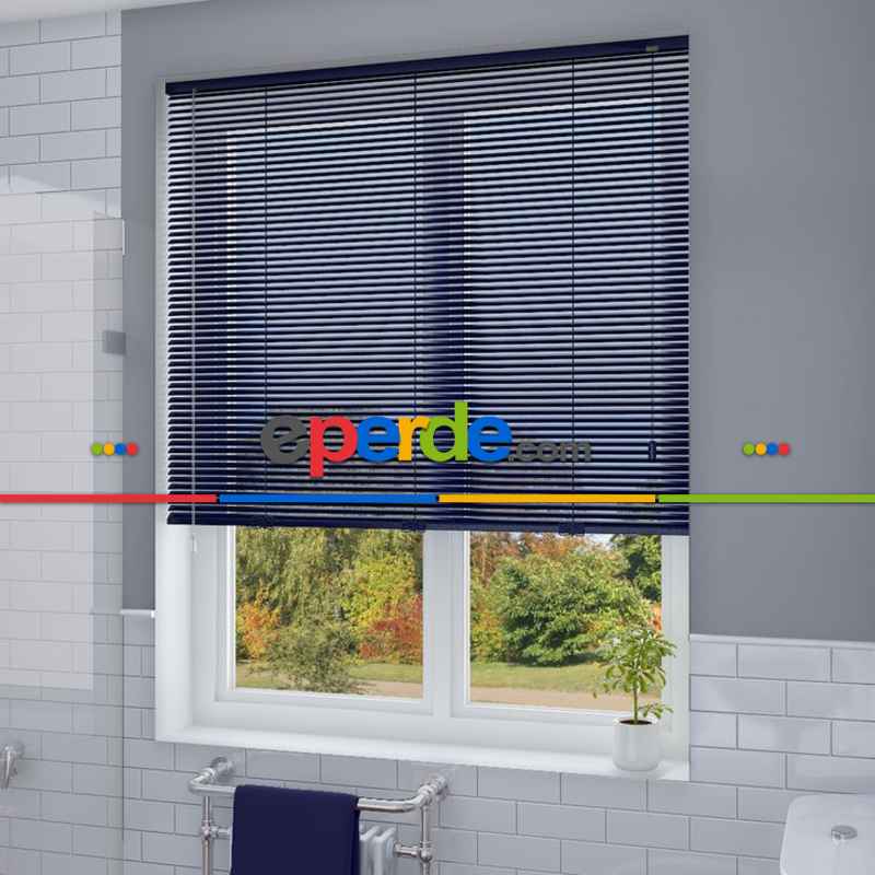 Mutfak - Oda Perde - 50mm Metal Jaluzi Perde, Polywood, Ahşap Görünümlü, Alev Almaz, Antrasit, Siyah Ve Ahşap Tonlarında