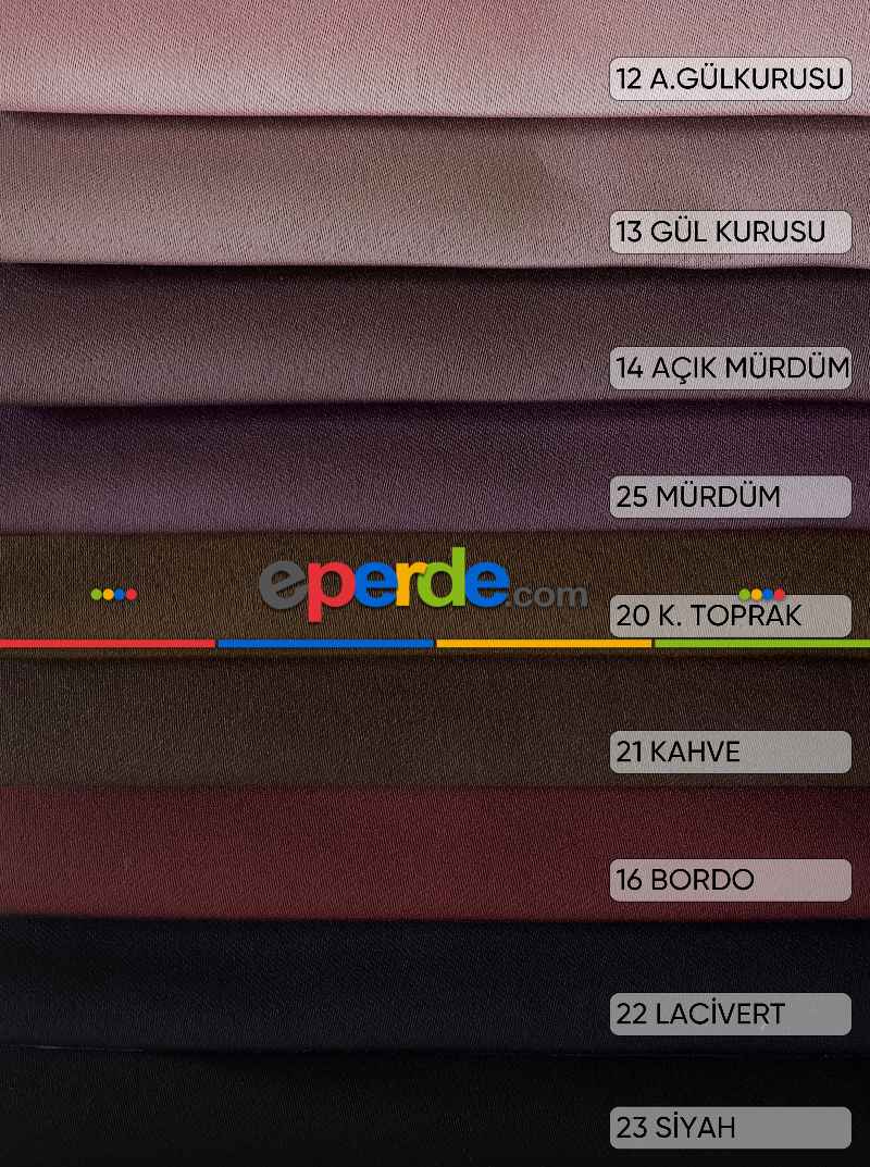 Yatak Odası - Kalın Gramajlı Karartma Düz Blackout Fon Ve Güneşlik Perde 26 Farklı Renk ( Özel Ölçü Sipariş ) Amerikan Pile Seçenekli