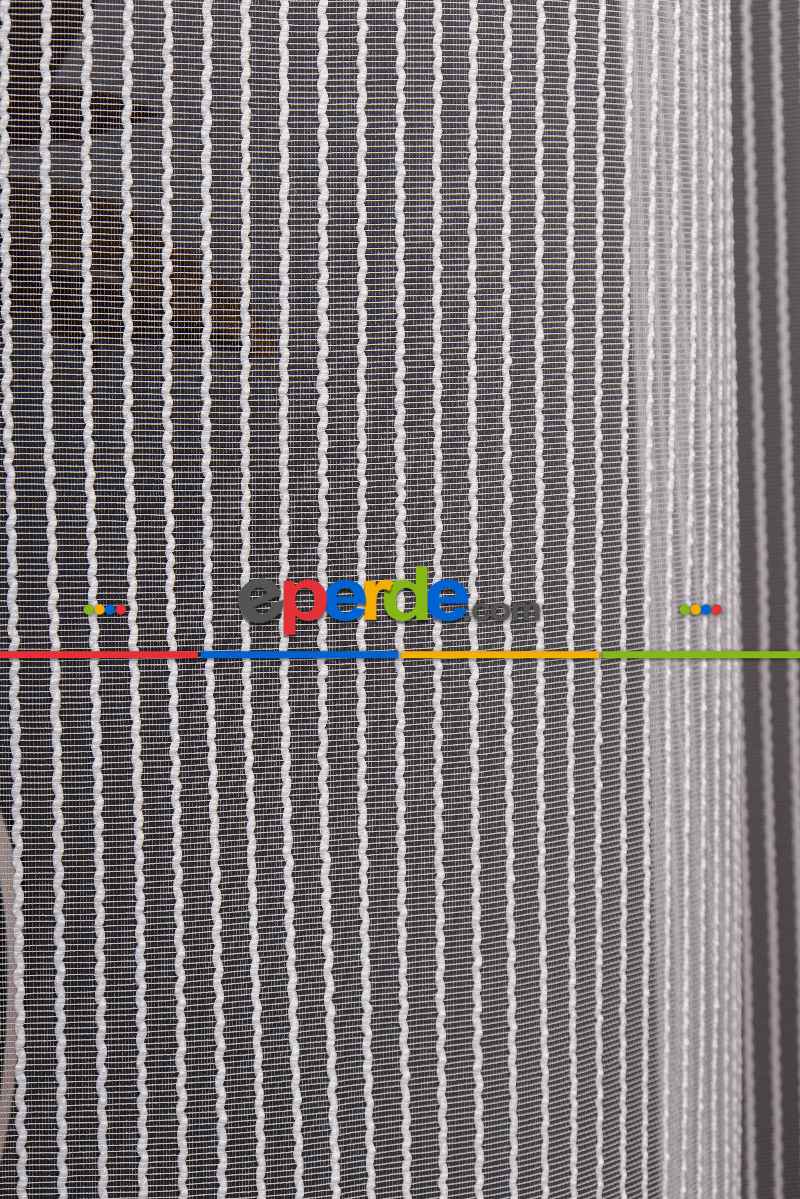İnci Çizgili Makarna Armür Tül Perde Grz 2118