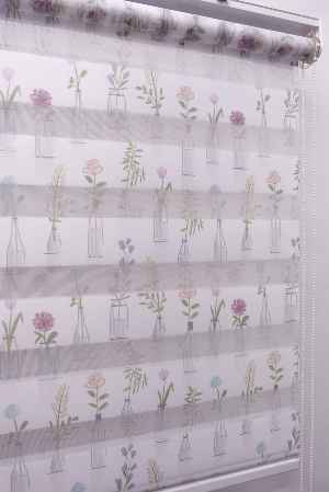 Mutfak Zebra Perde Desenli- Lila Açık Lila