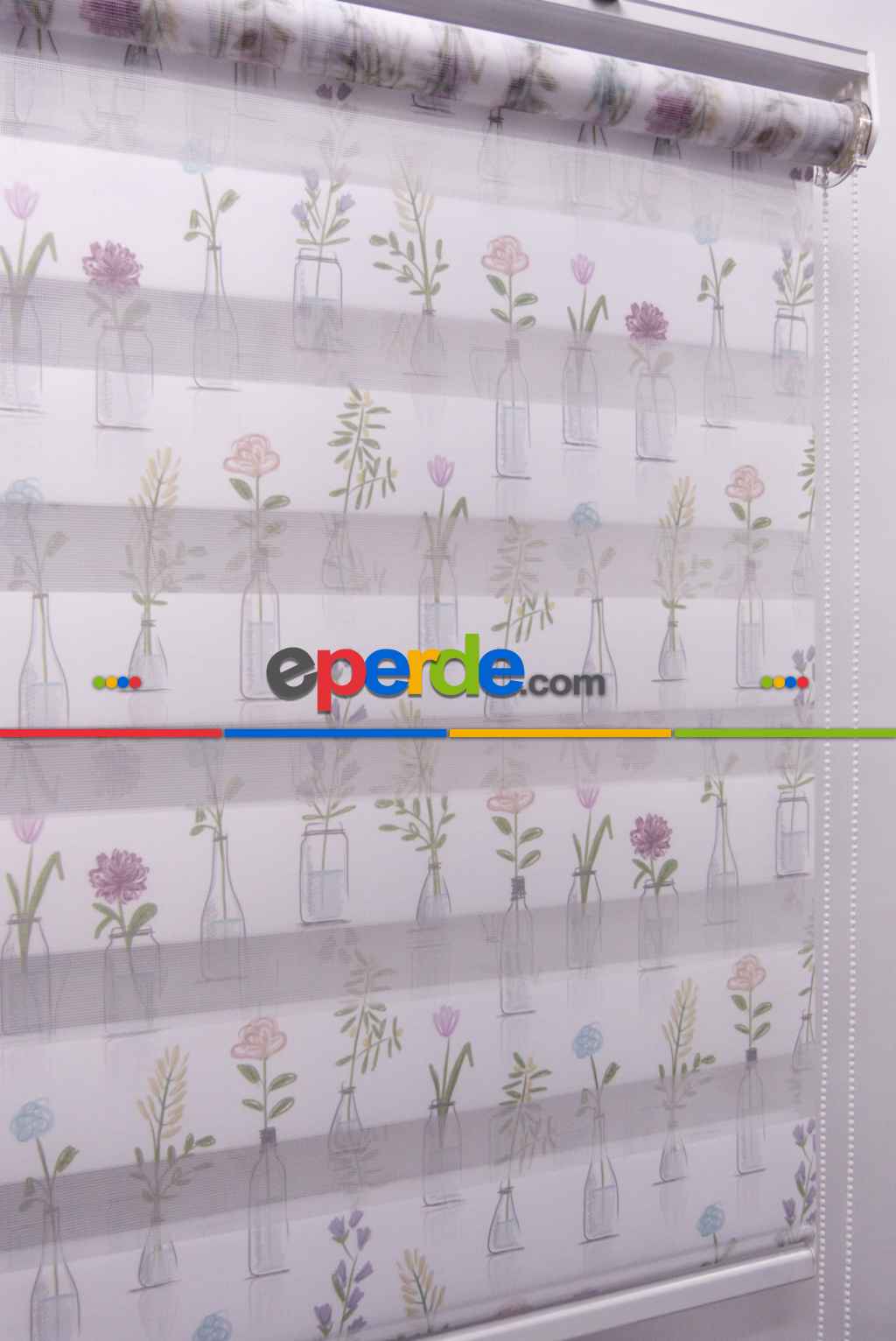 Mutfak Zebra Perde Desenli- Lila Açık Lila