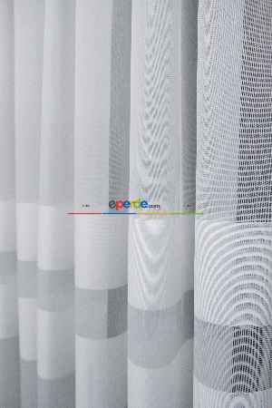 Hazır Ölçülü Ekru Bantlı - Tasarım Bambu Modern Tül Perde - Yüksek Kalite - Kurşunlu