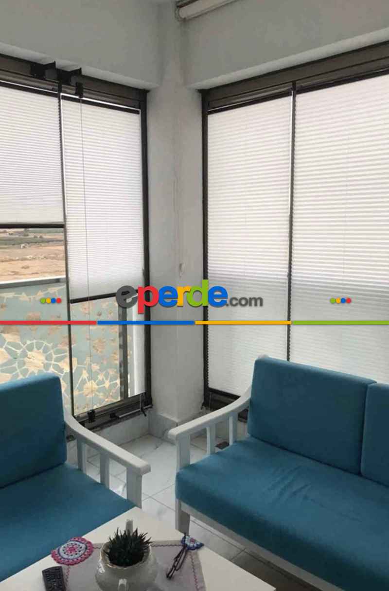 Brillannt Plise Perde - Cam Balkon Perdesi - Pimapen Perdesi - Ekru (20 Renk) Kolay Montaj Yaylı Sistem, Vidalı Sistem Veya Yapıştırma