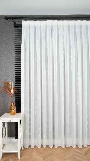 Düz Sade Tül, Sade Hafif Çizgili Tül Perde, Modern Ütü İstemez Kırışmaz Tül Perde, Havana