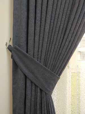 Koyu Gri - Düz Fon Perde (  Dökümlü Fon Perde)- Gri Koyu