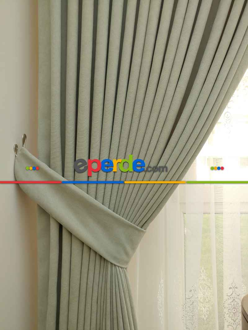 Taş Rengi Düz Fon Perde Dökümlü Birinci Kalite 300 Cm Geniş En Daha Hesaplı- Taş Rengi