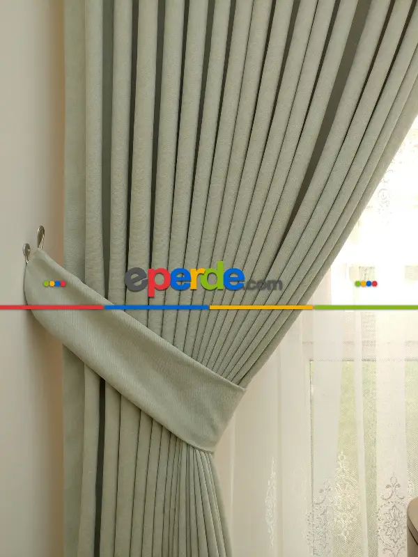 Saon Perdesi - Taş Rengi Düz Fon Perde Dökümlü Birinci Kalite 300 Cm Geniş En Daha Hesaplı- Taş Rengi