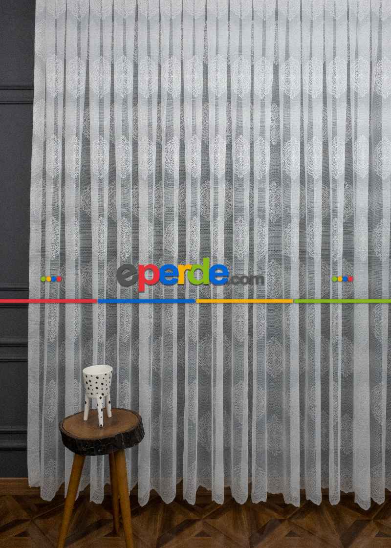 Damaks Desenli Fransız Danteli Örme Tül Damaks Desen