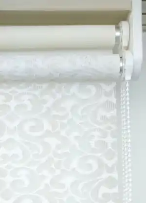 Jakar Örme Tül-açela 801 Ekru Çiftli Sistem Dantel Desenli Perde- Beyaz