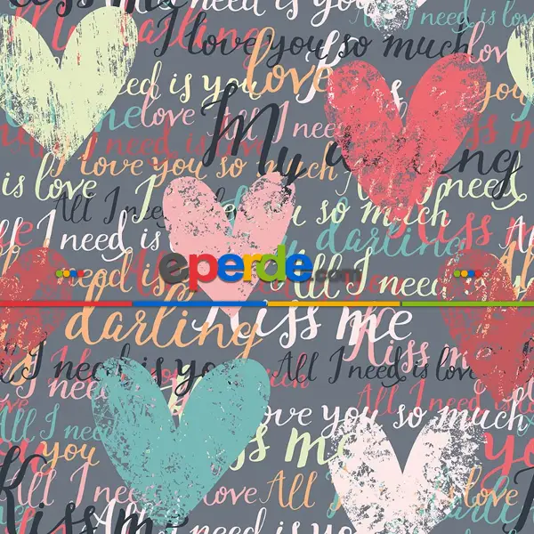 Pop-art Desenli Fon Perde Evm232 -p - Kumaşı Kalındır Duck Bezi Değildir.- Kırmızı-Çok Renkli-Antrasit