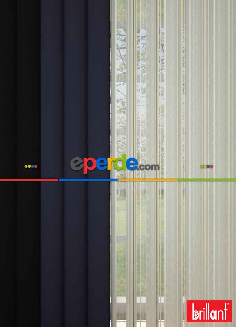 Brillant Akıllı Tül Siyah-lacivert Perde Tül Dikey Zebra Perde Düz 1. Kalite