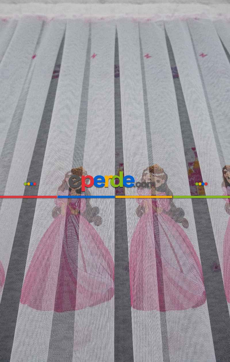 Brillant Prensesli Sindy Cindy Bebek Barbi Barbie Tül Perde Kız Çocuk Odası Tül - Kurşunlu Tül