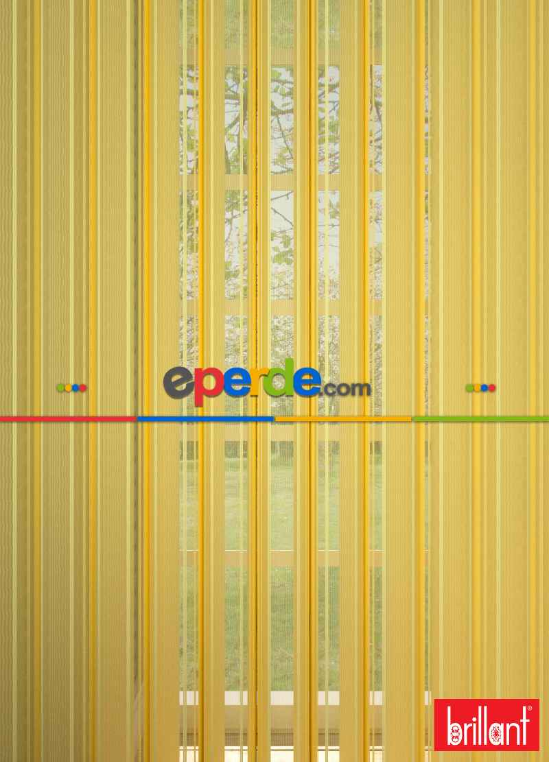 Brillant Akıllı Tül Perde Sarı Renkli Tül Dikey Zebra Perde Düz 1. Kalite