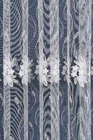 Brode Işlemeli Sarmaşık Desen Çiçekli Tül Perde