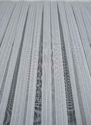 Yeni Trend Simli Çizgili Tül Perde-ekru- Kurşunlu Tül