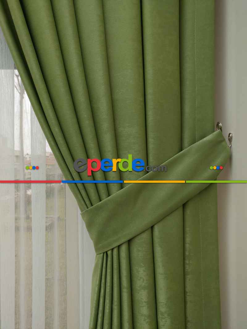 Soft Yeşil Fon Perde (180)- Açık Yeşil