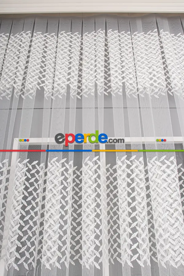 Kampanyalı Brode Tül Perde - Ekru