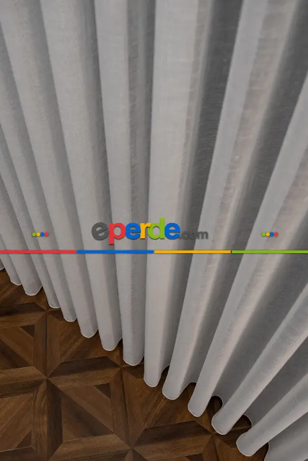 Keten Tül Ütü İstemez Dökümlü Tül - İtinalı Dikiş - Kanun Pile Seçeneği - Kurşunlu Tül