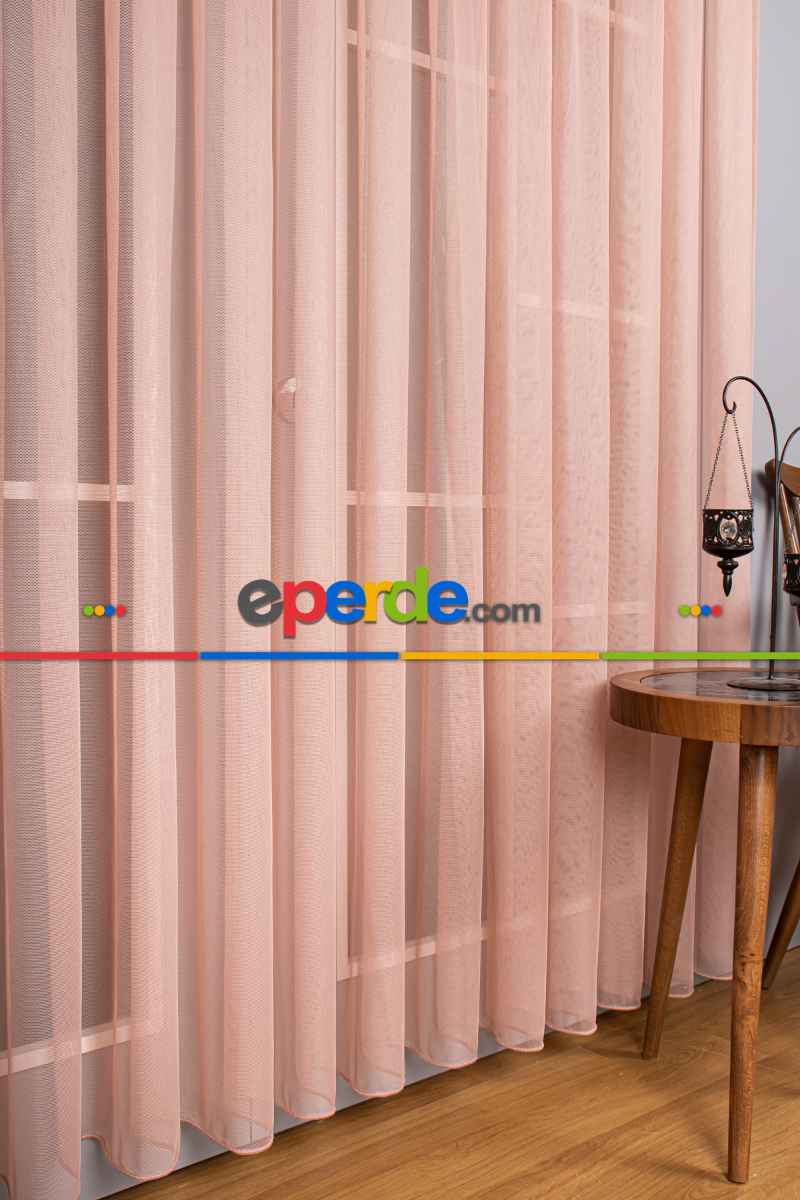 Yatak Odası - Pudra Grek Tül Perde Petek Zemin