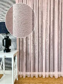 Pembe Grek Zemin Düz Tül Perde - Kurşunlu